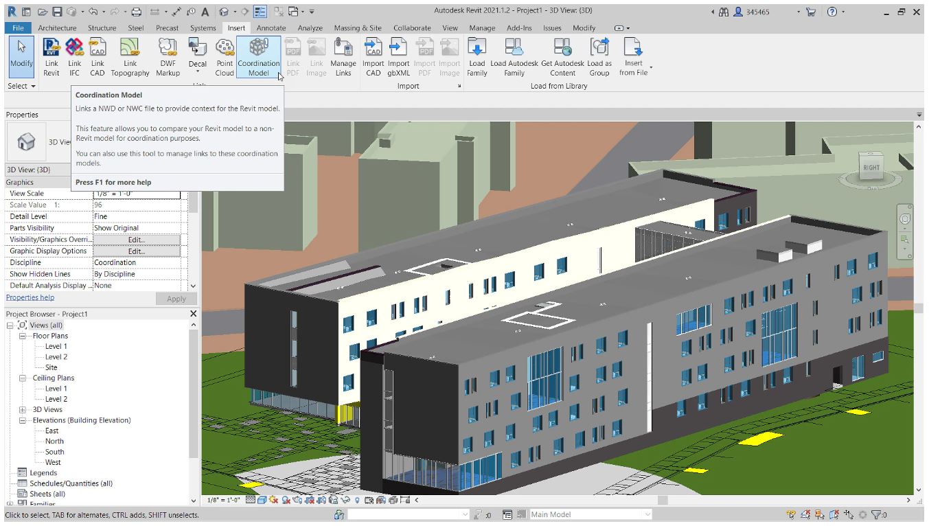 Revit navegador de proyectos.