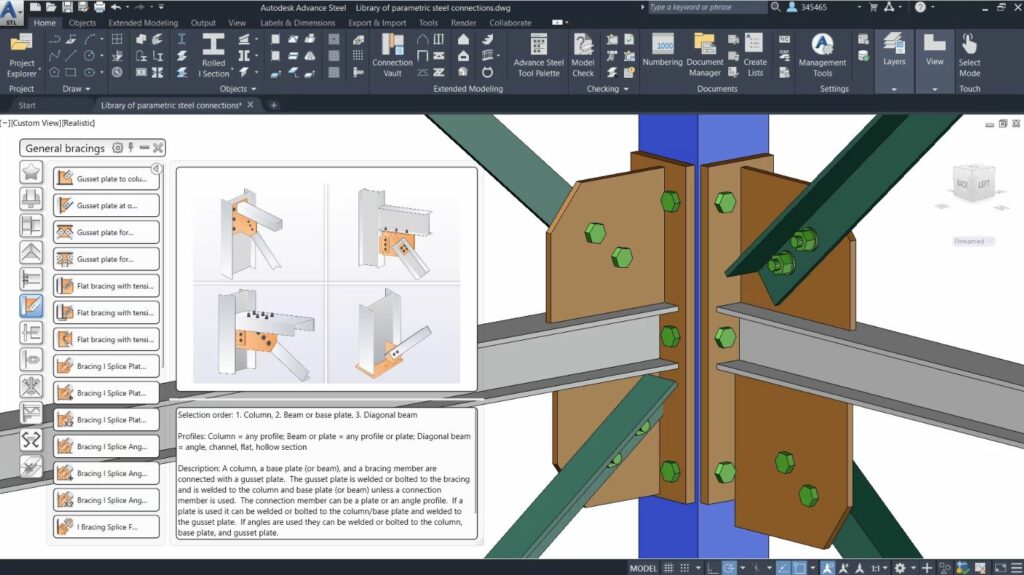 Advance Steel, flujo de trabajo